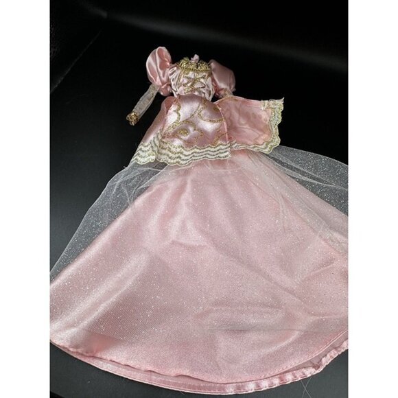 Mattel 1997 Barbie as Rapunzel Gown Dress Pink And Gold Costume 1990’s Vintage - Picture 2 of 12